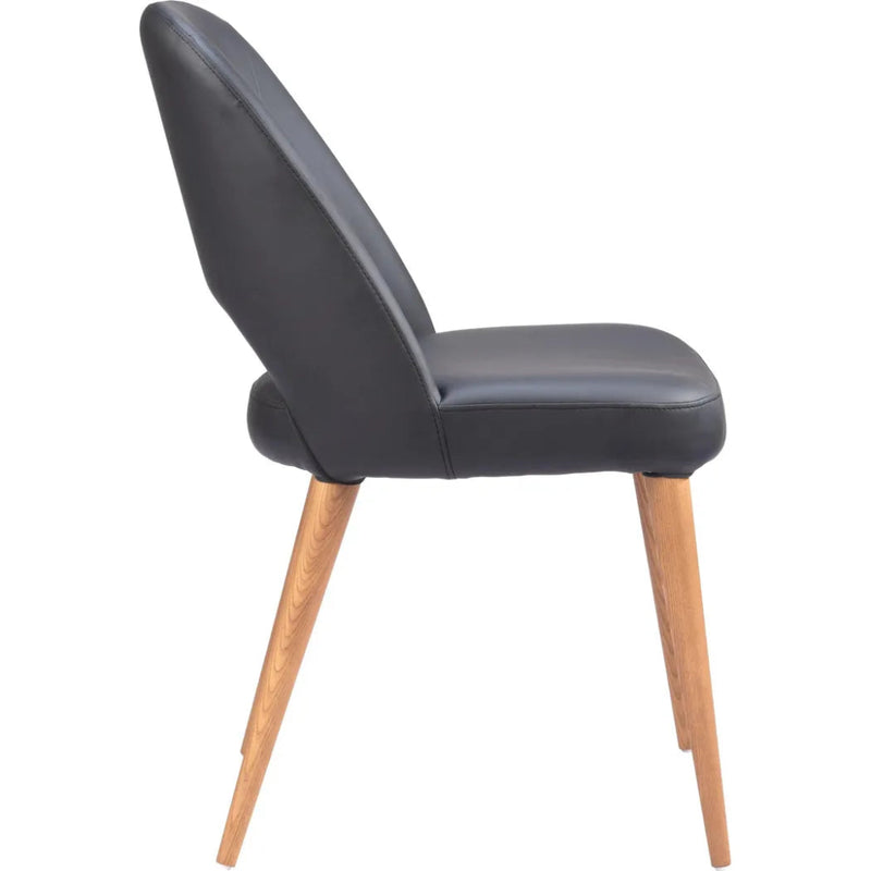 Leith Black Armless Dining Chair (Set of 2) - LOOMLAN - Zuo Modern - Dining Chairs