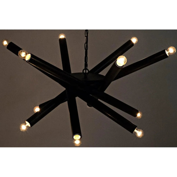 Lex Black Steel Chandelier - LOOMLAN - Noir - Chandeliers