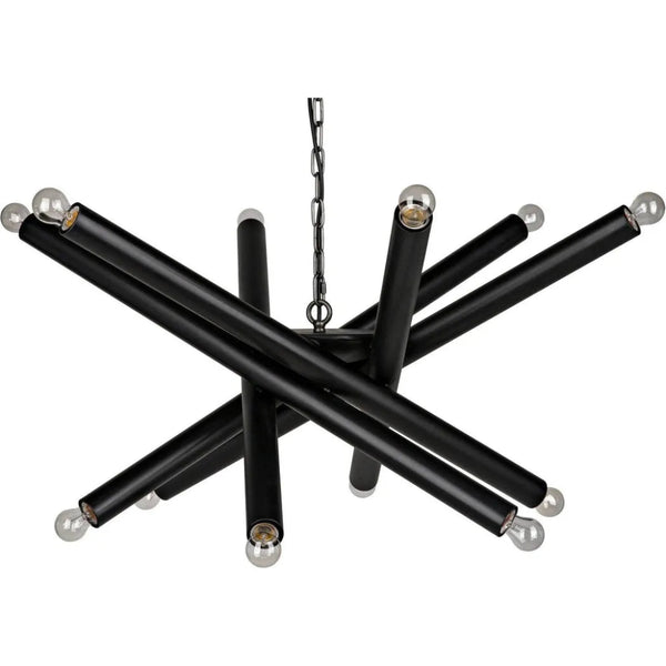 Lex Black Steel Chandelier - LOOMLAN - Noir - Chandeliers