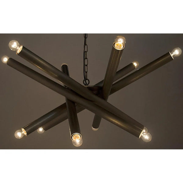 Lex Metal Chandelier With Antique Silver - LOOMLAN - Noir - Chandeliers