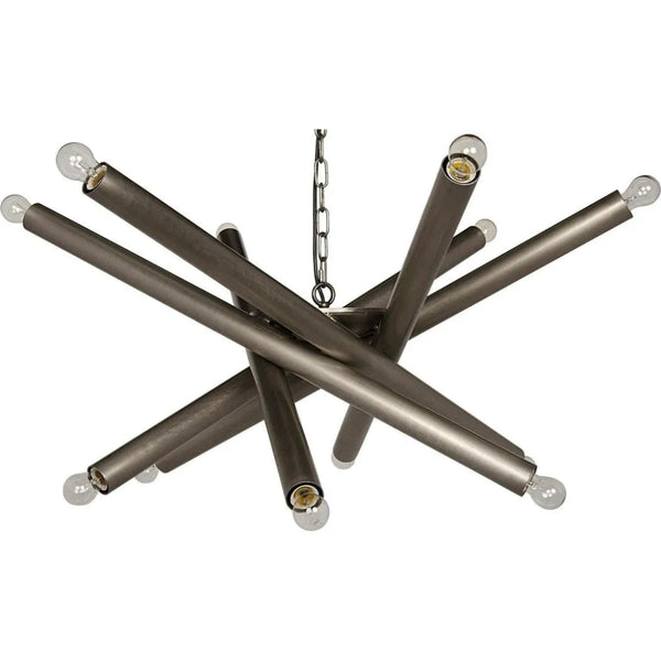 Lex Metal Chandelier With Antique Silver - LOOMLAN - Noir - Chandeliers