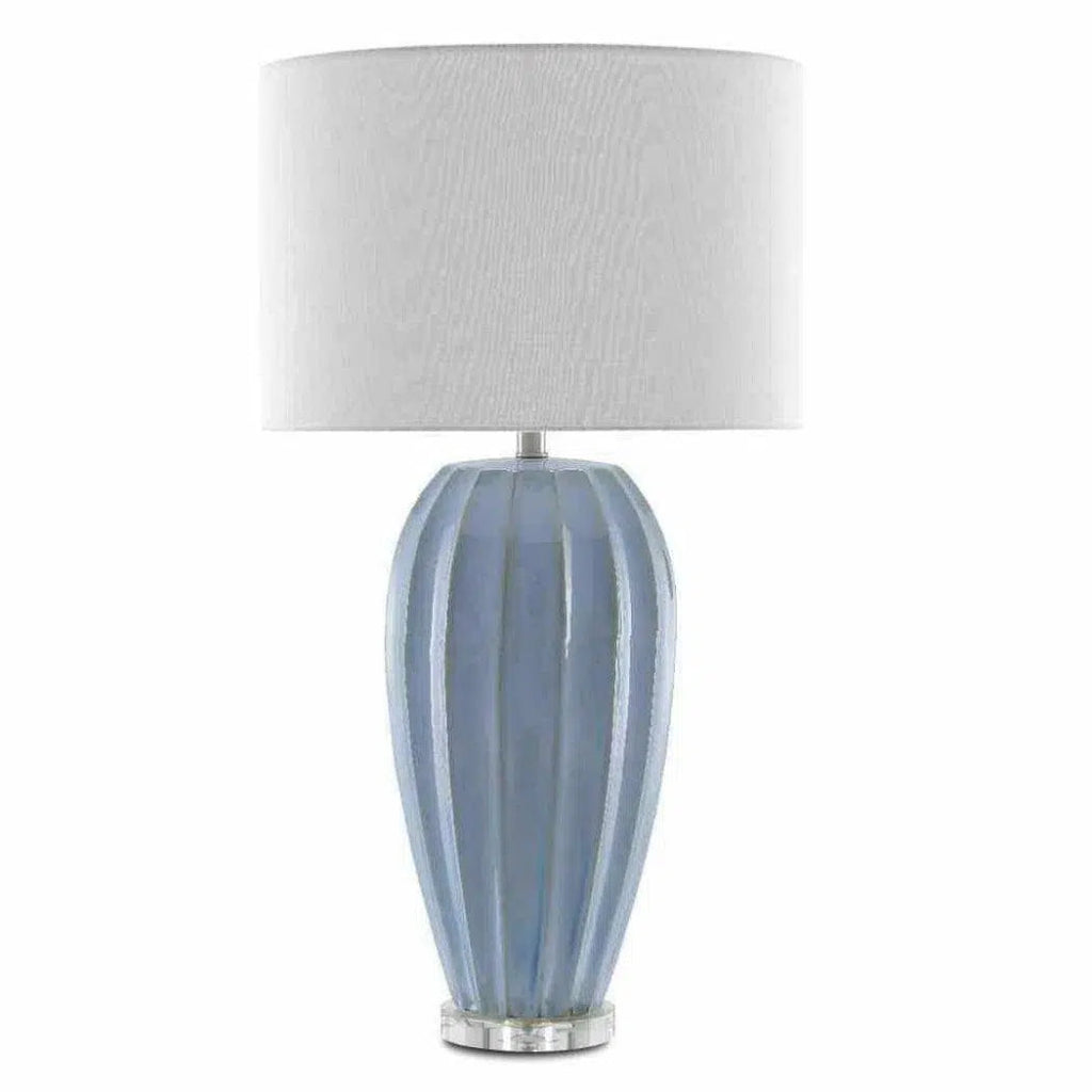 Light Blue Clear Bluestar Table Lamp - LOOMLAN - Currey & Co - Table Lamps