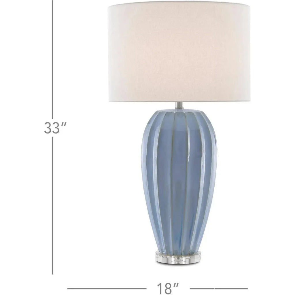 Light Blue Clear Bluestar Table Lamp - LOOMLAN - Currey & Co - Table Lamps