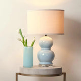 Light Blue Glass Bubble Table Lamp - LOOMLAN - Jamie Young - Table Lamps