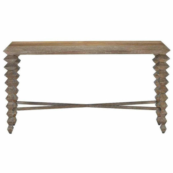 Light Pepper Saranya Light Pepper Console Table - LOOMLAN - Currey & Co - Console Tables