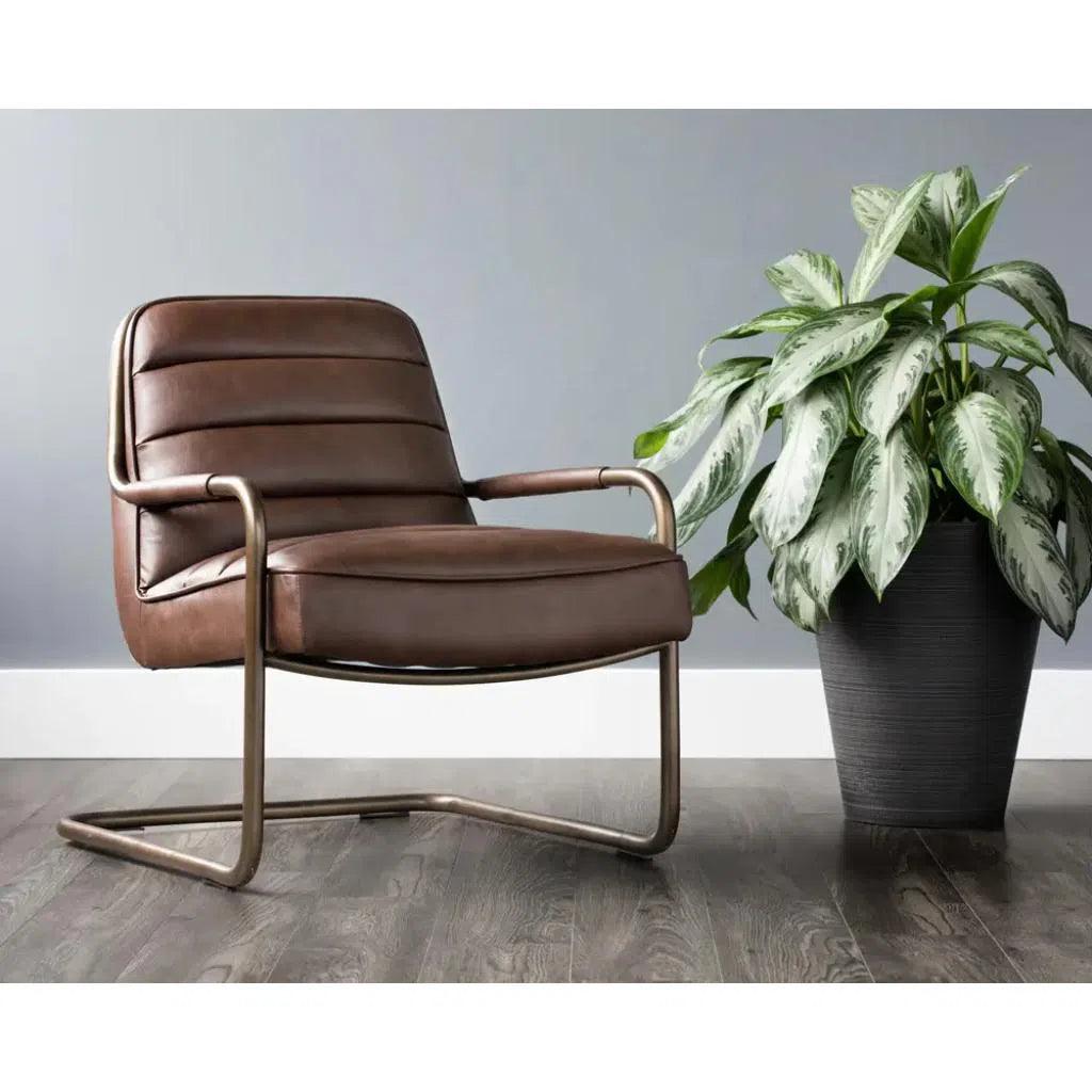 Lincoln Leather Lounge Chair - LOOMLAN - Accent Chairs