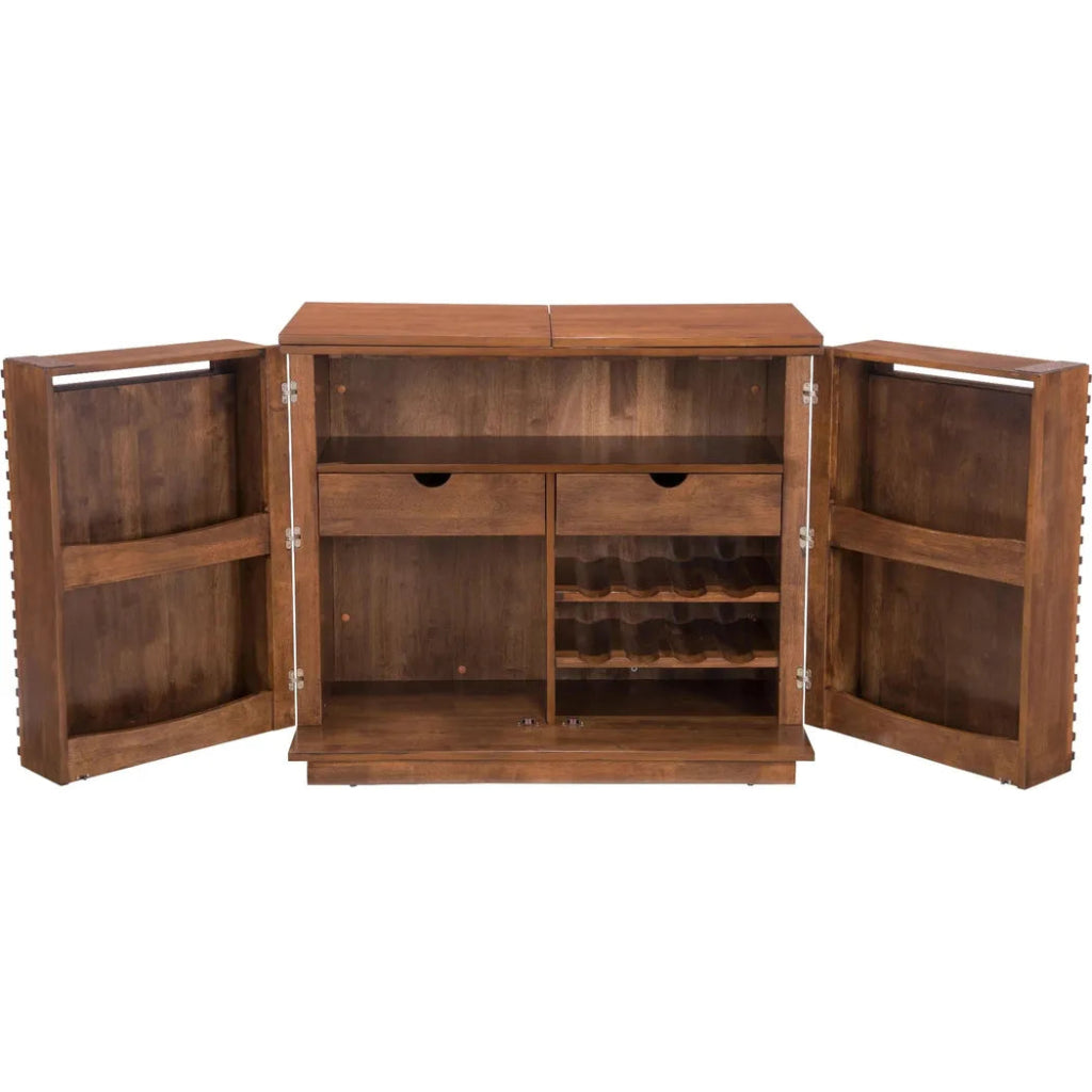 Linea Walnut Bar Cabinet - LOOMLAN - Zuo Modern - Home Bar Cabinets