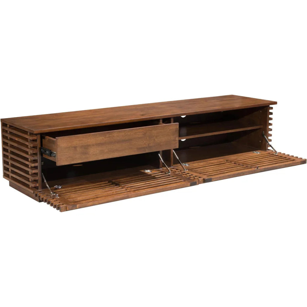 Linea Wide Entertainment Stand Walnut - LOOMLAN - Zuo Modern - TV Stands & Media Centers