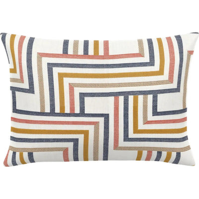 Linework Sunrise Handmade Outdoor Pillow - LOOMLAN - Earnest Collection - Outdoor Pillows