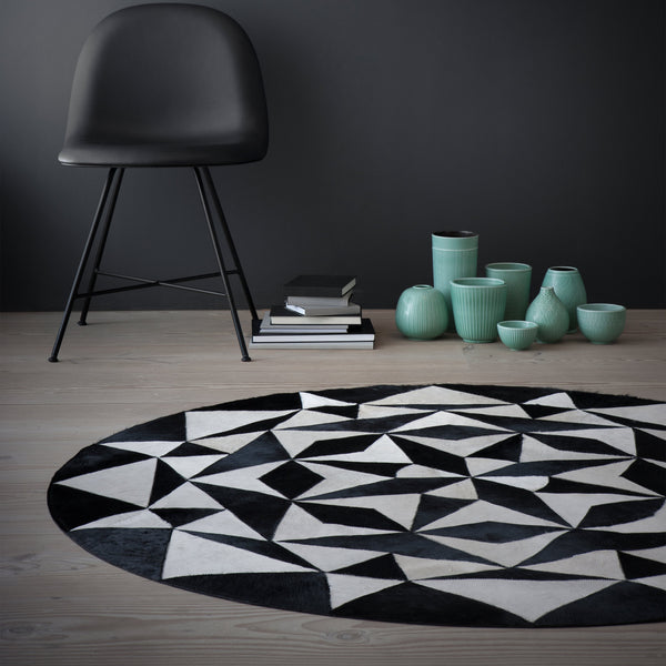 Ambition Black Cowhide Area Rug By Linie Design