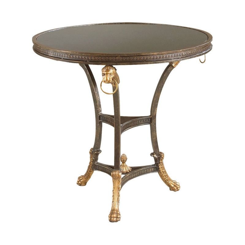 Lions Head Black Granite Top Round Center Table - LOOMLAN - Chelsea House - Side Tables