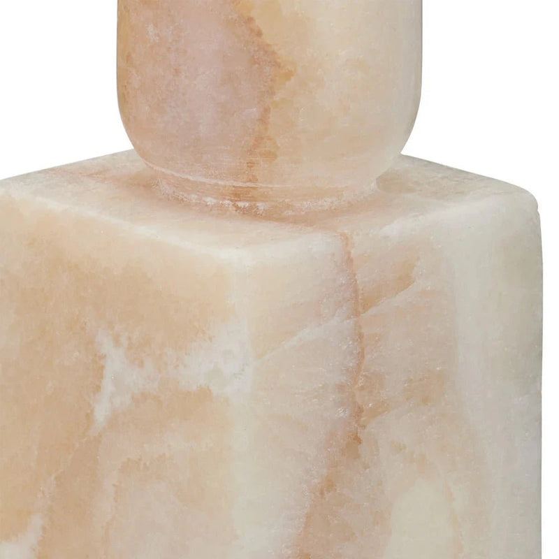 Lithos Modern Onyx Ivory Candle Holder 2PC - LOOMLAN - Currey & Co - Candle Holders