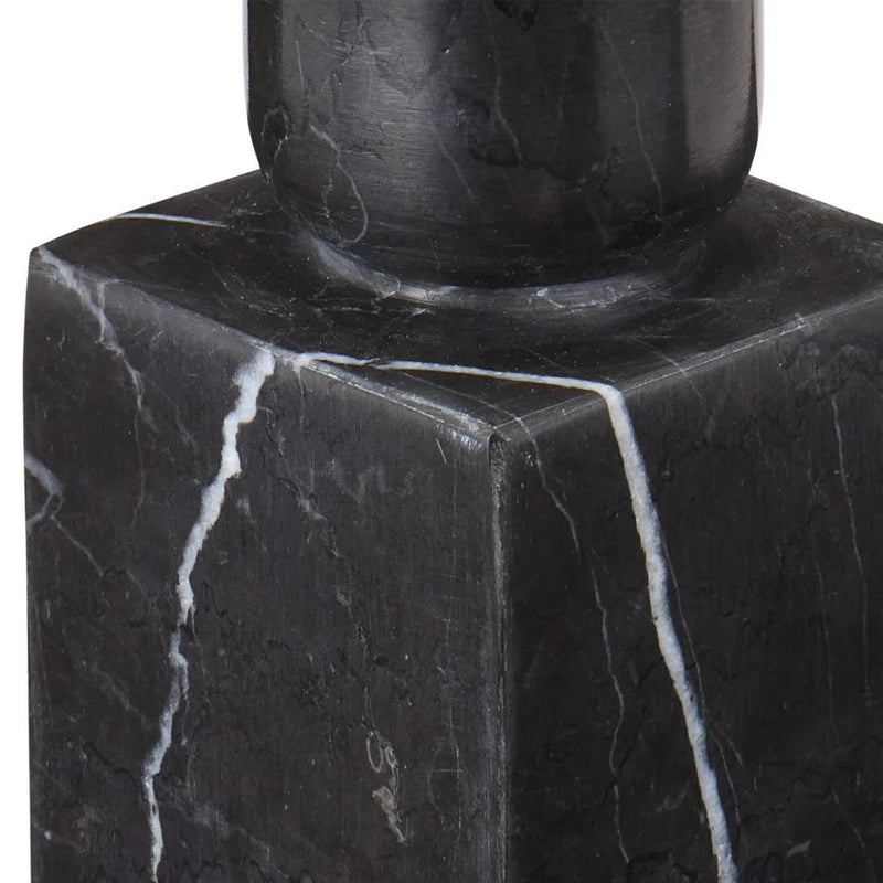 Lithos Modern Onyx Ivory Candle Holder 2PC - LOOMLAN - Currey & Co - Candle Holders