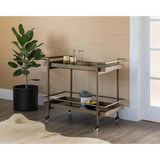 Livingston Steel Framed Glass Bar Cart - LOOMLAN - SUNPAN - Home Bar Carts