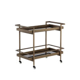Livingston Steel Framed Glass Bar Cart - LOOMLAN - SUNPAN - Home Bar Carts