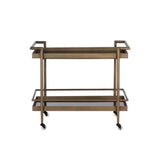 Livingston Steel Framed Glass Bar Cart - LOOMLAN - SUNPAN - Home Bar Carts