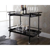 Livingston Steel Framed Glass Bar Cart - LOOMLAN - SUNPAN - Home Bar Carts