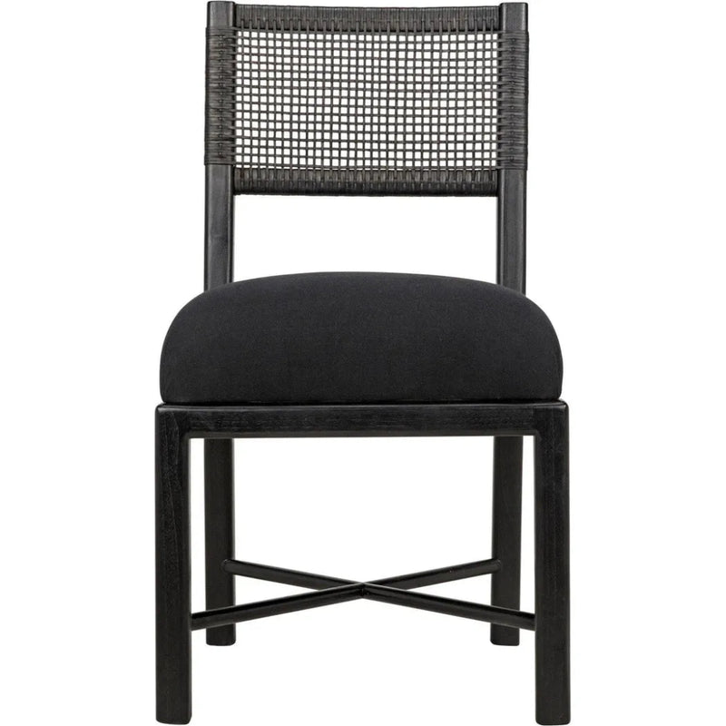 Lobos Wood Black Armless Chair - LOOMLAN - Noir - Dining Chairs