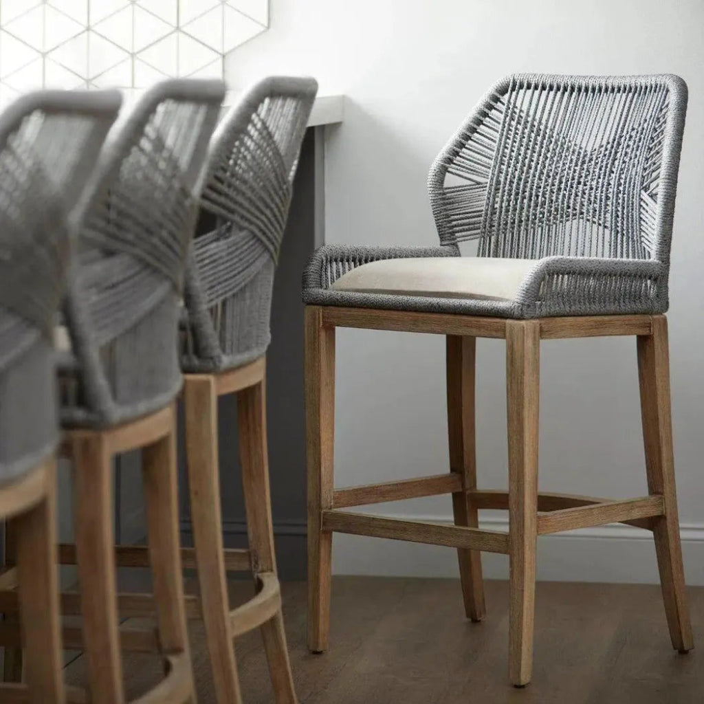 Loom Barstool Platinum Rope - LOOMLAN - Essentials For Living - Bar Stools