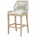 Loom Barstool Taupe & White Flat Rope - LOOMLAN - Essentials For Living - Bar Stools