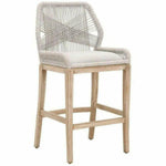 Loom Barstool Taupe & White Flat Rope - LOOMLAN - Essentials For Living - Bar Stools