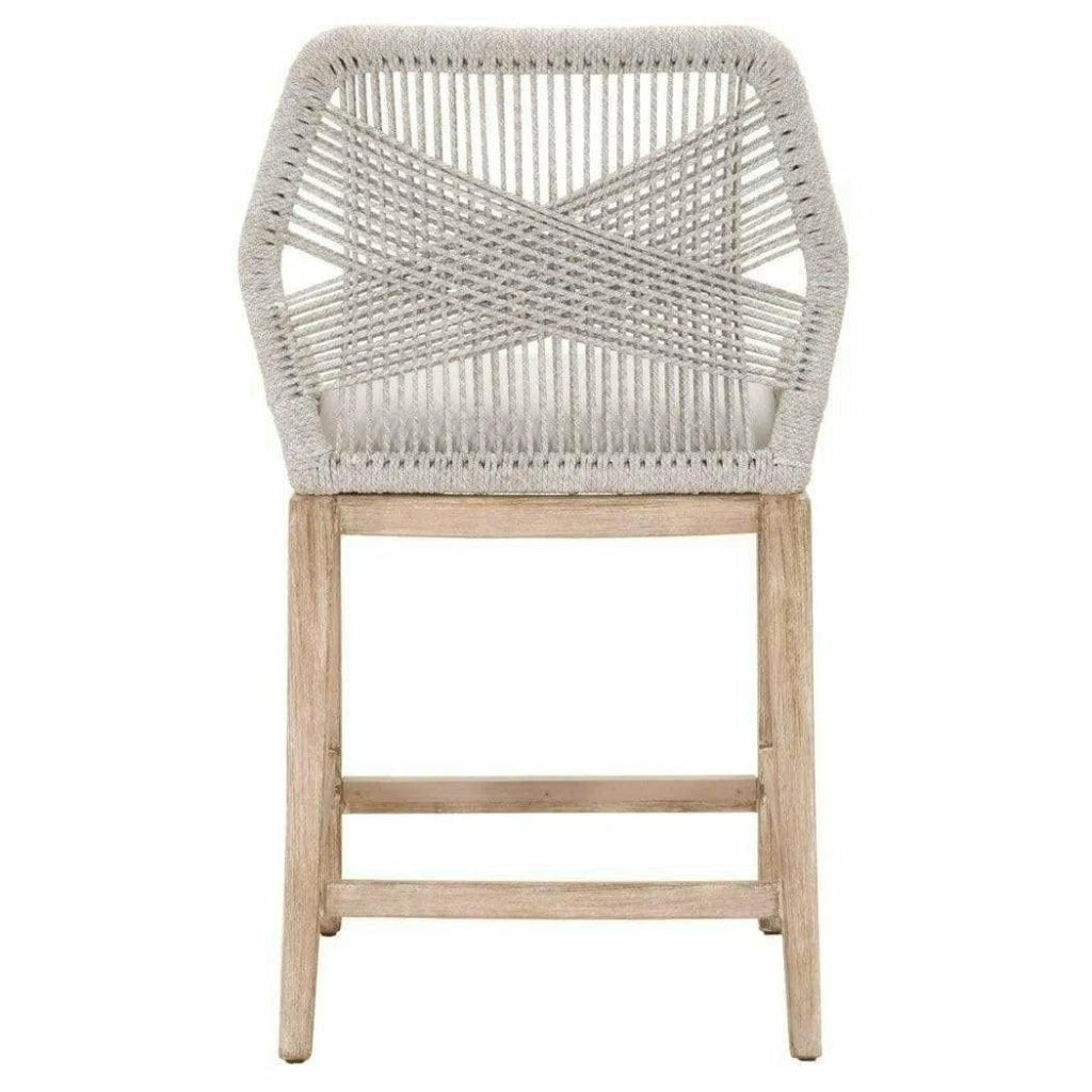 Loom Counter Stool Taupe & White Rope & Wood - LOOMLAN - Essentials For Living - Counter Stools