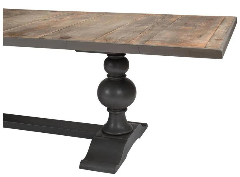 108" Grey Rectangular Trestle Dining Table for 8 People Dining Tables LOOMLAN By Sarreid