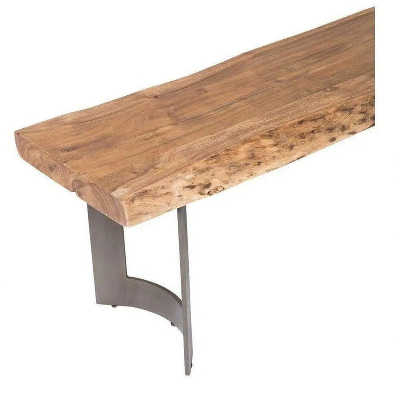 108 Inch Industrial Live Edge Dining Bench Dining Benches LOOMLAN By Moe's Home