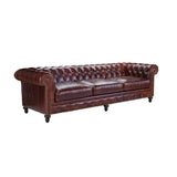 Nathan Long Leather Chesterfield Sofa Made to Order