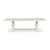 108 White Rectangular Trestle Dining Table for 8 People Dining Tables LOOMLAN By Sarreid