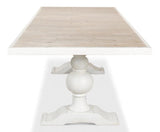 108 White Rectangular Trestle Dining Table for 8 People Dining Tables LOOMLAN By Sarreid