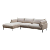 112 Inch Sectional Left Sandy Beige Grey Scandinavian Sectionals LOOMLAN By Moe's Home