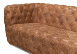 112" Long Tufted Leather Stanley Sofa Tan Sofas & Loveseats LOOMLAN By Sarreid