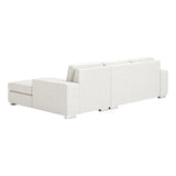 113" Wide and 67" Deep Durable Polyester Brickell Sectional White Sectionals LOOMLAN By Zuo Modern