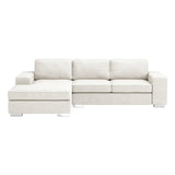 113" Wide and 67" Deep Durable Polyester Brickell Sectional White Sectionals LOOMLAN By Zuo Modern