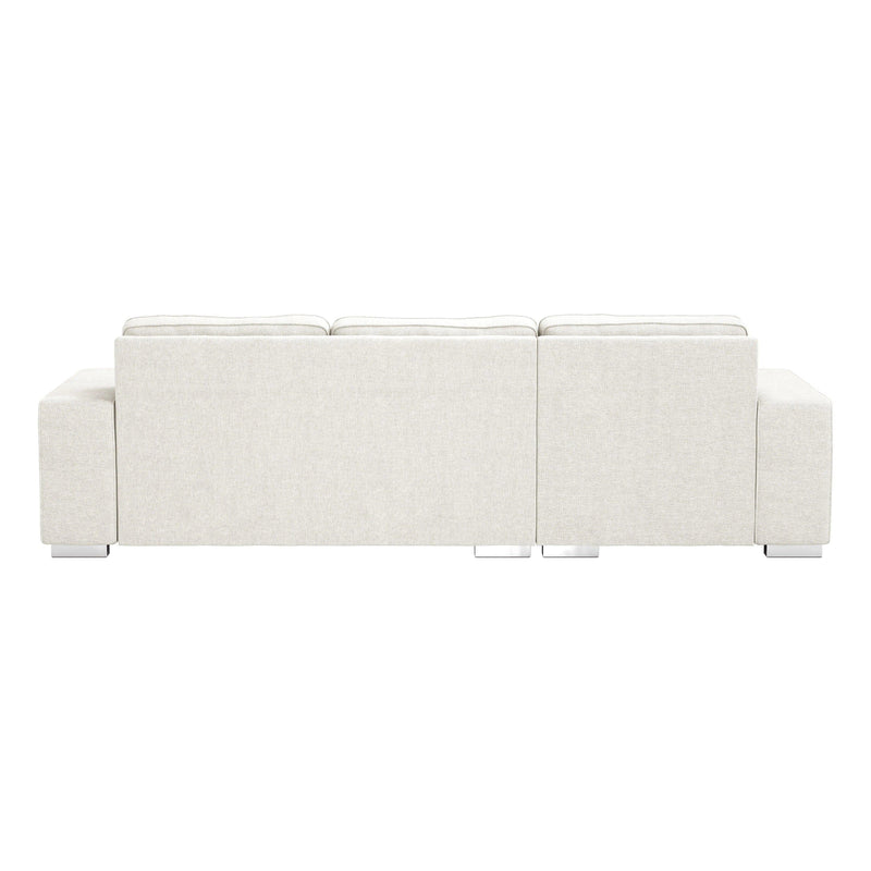 113" Wide and 67" Deep Durable Polyester Brickell Sectional White Sectionals LOOMLAN By Zuo Modern