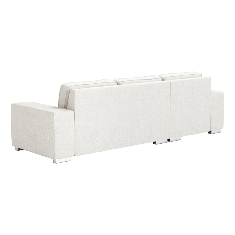 113" Wide and 67" Deep Durable Polyester Brickell Sectional White Sectionals LOOMLAN By Zuo Modern