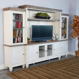 119" Entertainment Wall Unit With Light TV Stand White Modern Entertainment Wall Unit LOOMLAN By Sunny D