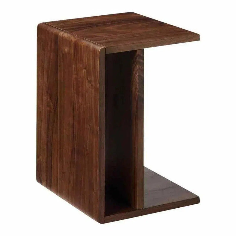 12.5 Inch Accent Table Walnut Brown Contemporary Side Tables LOOMLAN By Moe's Home