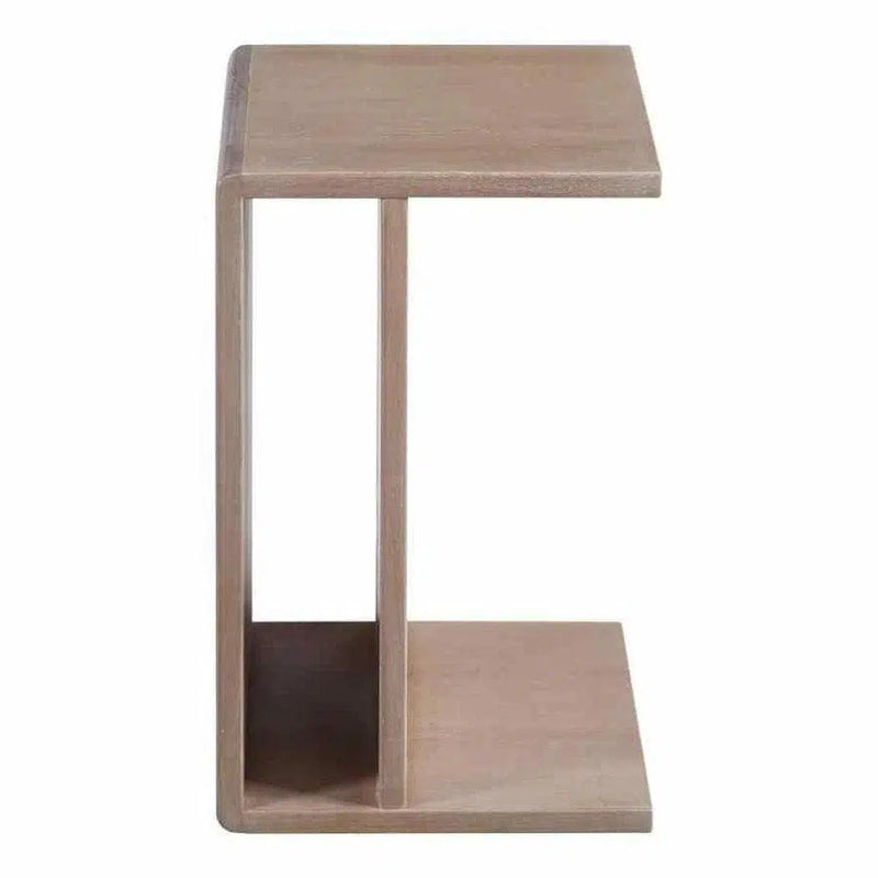 12.5 Inch Accent Table White Oak White Contemporary Side Tables LOOMLAN By Moe's Home