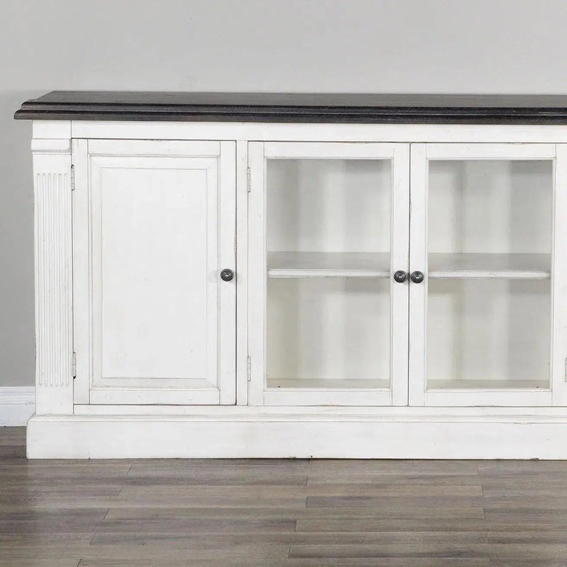 124" Entertainment Wall Unit TV Stand Media Console White Entertainment Wall Unit LOOMLAN By Sunny D