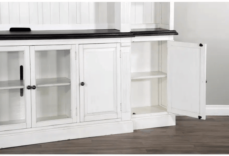 124" Entertainment Wall Unit TV Stand Media Console White Entertainment Wall Unit LOOMLAN By Sunny D