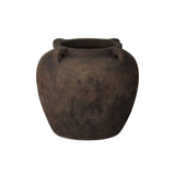 15.75 in. Ophelia Terracotta Vintage Chocolate Brown Planter Outdoor Planters LOOMLAN By Currey & Co