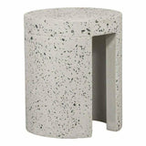 15 Inch Outdoor Stool White Contemporary Outdoor Stools LOOMLAN By Moe's Home