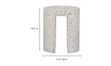 15 Inch Outdoor Stool White Contemporary Outdoor Stools LOOMLAN By Moe's Home