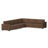 157" Alabama Reversible L-Shaped Leather Sectional Sofa Made to Order Sectionals LOOMLAN By Uptown Sebastian