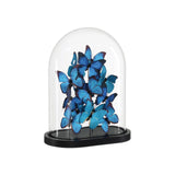 16.25 in. Rue de Bac Wood and Glass Blue Butterflies Sculpture Statues & Sculptures LOOMLAN By Currey & Co