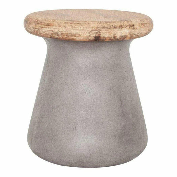 16.5 Inch Outdoor Stool Grey Contemporary Outdoor Stools LOOMLAN By Moe's Home