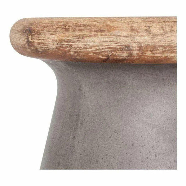 16.5 Inch Outdoor Stool Grey Contemporary Outdoor Stools LOOMLAN By Moe's Home