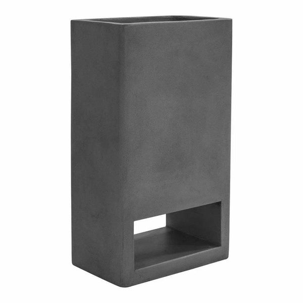 16 Inch Planter Concrete Grey Contemporary Outdoor Planters LOOMLAN By Moe's Home